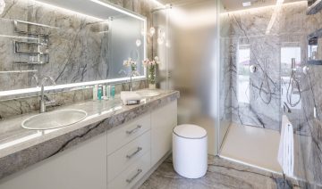 Bathroom interiors of the Superior Suite sea view